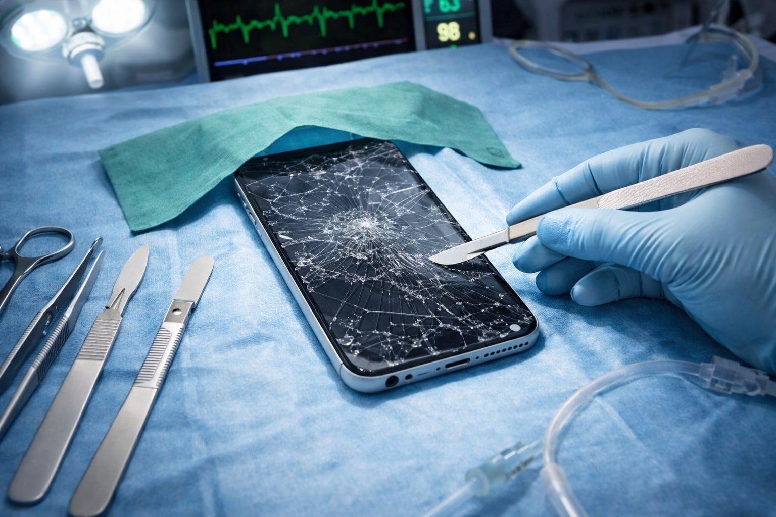 Phone prepared for surgery repair